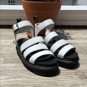 Dr. Martens Blaire White Strappy Platform Sandals (W 6.0)